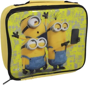 Minions Kids Insulated Lunch Bag Yellow School Snack Box Despicable Me Character - Picture 1 of 3