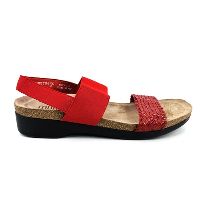 Womens 9 SS (Super Slim) Munro American Pisces Woven Red Wedge Sandals USA Made - Image 1 of 4