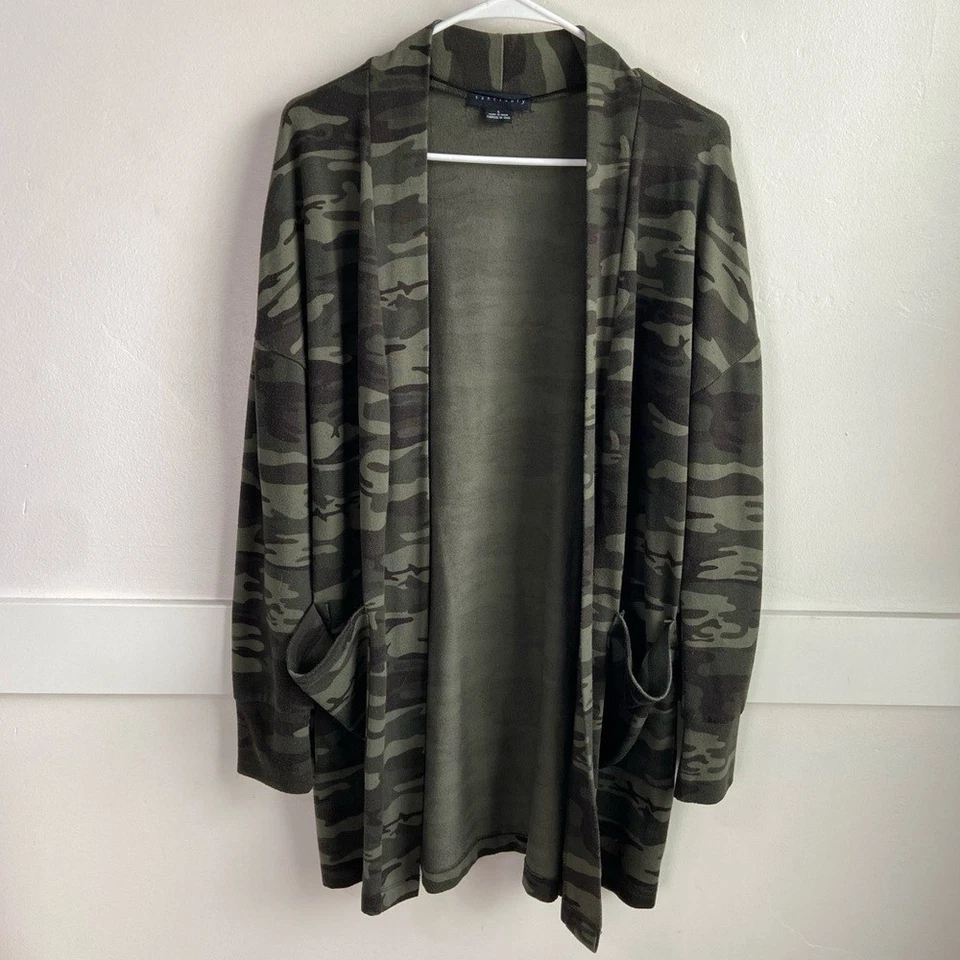 Sanctuary Green Camo Mother Nature Open Knit Cardigan Size Small - Image 1 of 4