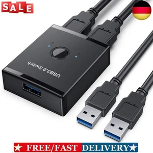 1 in 2 Out USB HUB USB 3.0 Switcher Box für Drucker/Scanner/Tastatur/Maus NEW - Bild 1 von 8