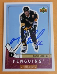 MARIO LEMIEUX IN-PERSON AUTOGRAPH 1997-98 UD RETRO HOCKEY NrMT SIGNED PENGUINS - Imagen 1 de 13