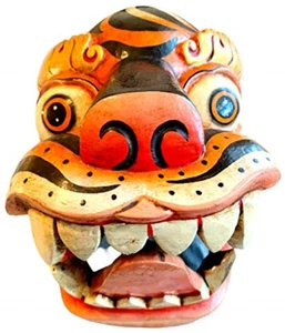 Tiger Wall Sculpture Hand Carved Single Solid Wooden Wall Decoration Mask, Ti... - Picture 1 of 5