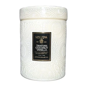 Voluspa Candle Tahitian Coconut Vanilla Jar 5½oz NEW Glass Japonica Collection🕯 - Picture 1 of 8