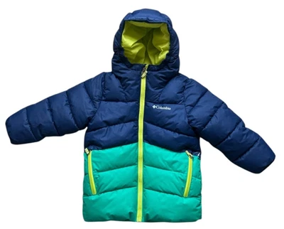 Columbia Toddler Boys 3T Navy Green Hooded Puffer Jacket Coat Gorpcore Outdoors - Image 1 of 4