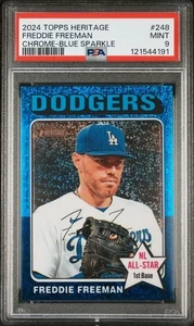 2024 Topps Heritage - Freddie Freeman #248 Chrome Blue Sparkle Refractor PSA 9 - Bild 1 von 2