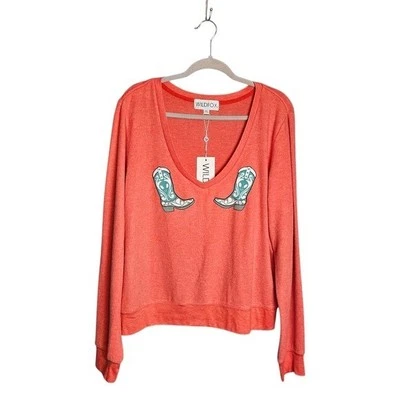 Sudadera Wildfox Swift Kick in the As Rojo Amapola Talla Extra Grande Foto 1 de 4