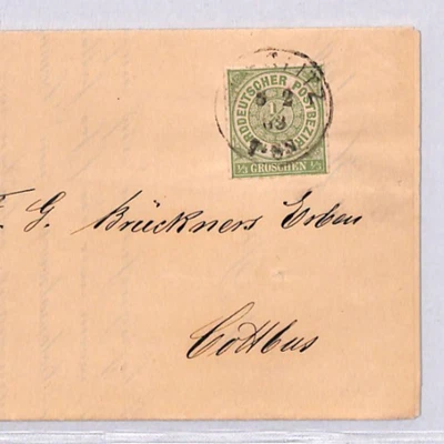 Germany NORTH GERMAN CONFEDERATION Cover 1868 1/3g Green {samwells-covers}YG350 - Image 1 of 4