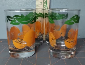 Anchor Hocking Saftgläser Orangen & Blätter 3,5" 4 Unzen Tolle Farben - 4er Set - Bild 1 von 4