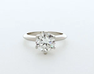 14K Gold Solitaire Engagement Ring Classic 2.02 CT Round Lab-Grown Diamond E SI1 - Picture 1 of 5