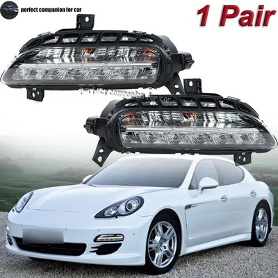 1 Pair LED Daytime Running Light For Porsche Panamera 2010-2013 LH&RH Fog Lamp - Image 1 of 4