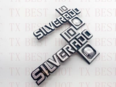 2Pc Fits 1981-87 GM Trucks Silverado “10” Fender Emblem Badge 14026451 - Image 1 of 4