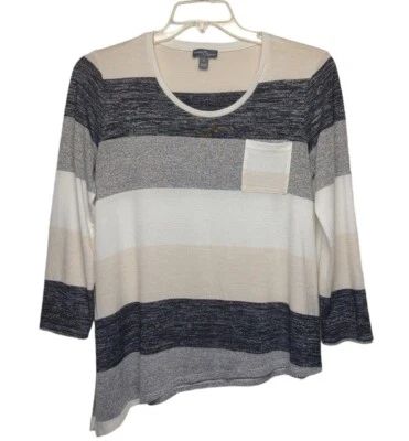 MARKET & SPRUCE Vreelan Knit Top Medium Pocket Side Knot Asymmetrical Hem  - Image 1 of 4