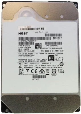 Hitachi Ultrastar 8TB SAS 12Gb 3.5" LFF Enterprise HardDisk HUH721080AL5204 - Image 1 of 4