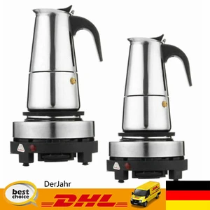 Edelstahl Elektrisch Espressokocher Kaffeekanne Kaffeebereiter Espressokännchen - Bild 1 von 33