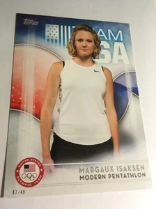 2016 Topps Olympic Jumbo 5x7 Margaux Isaksen Pentathlon 53 #'d 02/49 - Imagen 1 de 1