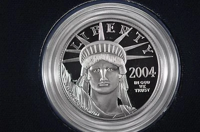 2004 W 1/2 oz Proof Platinum American Eagle coin in original Mint box + COA  - Image 1 of 4