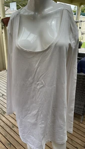 White Plus Size 26 Autograph Long Sleeve T Shirt Top Cotton Elastane - Picture 1 of 7