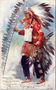Canción de Hiawatha Longfellow jefe nativo americano - Postal Tuck publicada en 1908 - Imagen 1 de 2