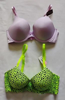 Sujetador con aros talla 34D 1- verde estampado animal y 1- lila (LOTE DE 2) Foto 1 de 4