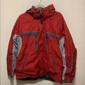 Columbia Red and Gray Ski Jacket with High Collar - Picture 1 of 6
