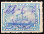 US Stamps Revenue #R163 - 1898 1c US Int. Rev. Stamp-Battleship, pale blue GRL21
