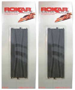 2pc Rokar LIFE-LIKE HO Slot Car 9" STRAIGHT DUAL LANE SQUEEZE Race Track 1442 Bk - Picture 1 of 2