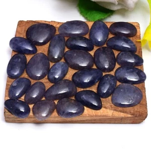 38 Pcs Natural Iolite 14mm-21mm Cabochon Untreated Loose Gemstones Wholesale Lot - Picture 1 of 6