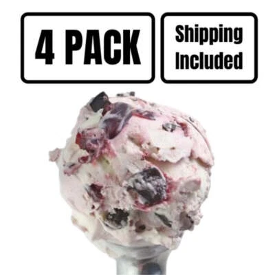 ECREAMERY ICE CREAM Cherry Chocolate Chunk Ice Cream | Smooth and Rich | 4 Pack | Shipping Included