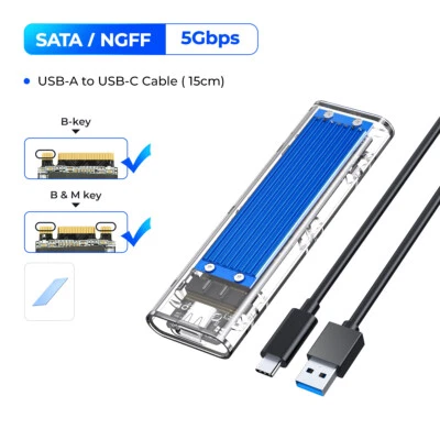 ORICO M2 SATA SSD Gehäuse Externe USB3.1 bis M.2 SATA-Adapter für B-Key/B+M Key
