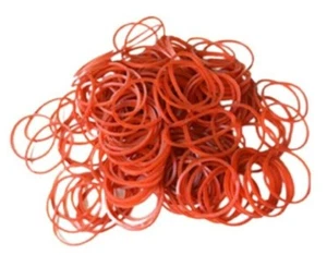 Rubber Bands Elastic Red Natural Heavy Strong Circle Office Food 100 g 2 x 3 mm. - Picture 1 of 8