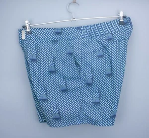 Vilebrequin Cable Knit Print Shorts Size L Blue Mens Swim Trunks Lined Polyester - Picture 1 of 15