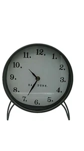 Rae Dunn Mantel Clock 8 x 8 (Gray Metal)*tested* - Picture 1 of 4