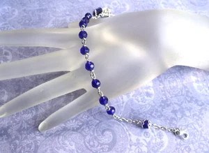 Nuevo Brazalete Rosario Católico Azul Zafiro con Medalla Milagrosa Crucifijo Cristal Corazón - Imagen 1 de 10