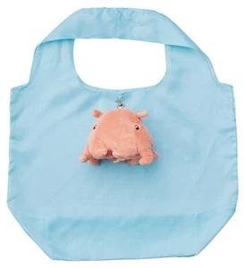 Foldable Portable Reusable Shopping Bag with Flapjack Octopus Plush Toy keychain - Picture 1 of 5