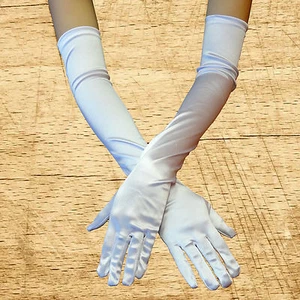 Party Opera Bridal Women Evening Wedding Satin Arm Hand Sleeve Long Gloves WHITE - Picture 1 of 12