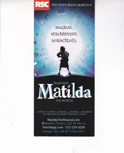 Matilda 4" x 9" promo piece Broadway play Roald Dahl - Picture 1 of 2