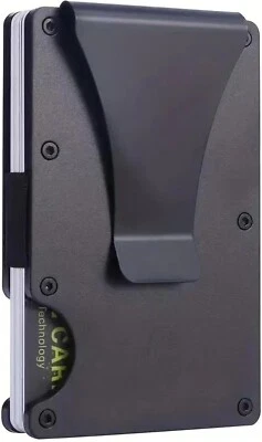 XFashio Slim Minimalist RFID Blocking Wallet Ridge Style- Gunmetal - Image 1 of 4