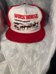 VTG Work Horse Chewing Tobacco Mesh Trucker Snapback Hat Cap New Old Stock 80s - Picture 1 of 5