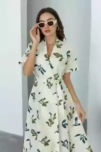 NWT_ZARA WOMAN SS24 PRINTED POPLIN DRESS ZW COLLECTION Ecru | 2183/055_S-2XL - Picture 1 of 18