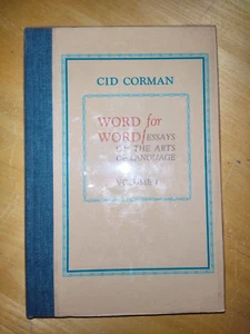 Word for Word Essays on the Arts of Language Cid Corman Vol 1 Signed & Numbered - Picture 1 of 6