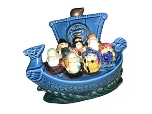 Ship with Seven Lucky Gods of Japan Ceramic Statue Vintage - Picture 1 of 13