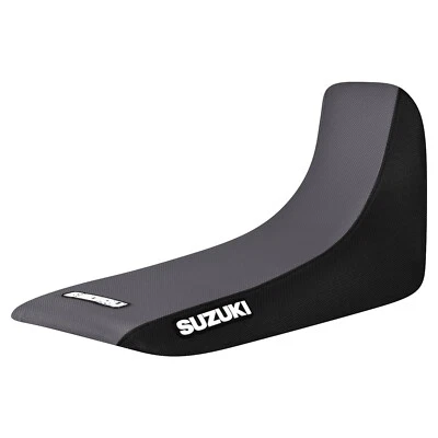 Cubierta de asiento con agarre para Suzuki DR 650 S 1992-1995 NEGRO/GRIS LOGOTIPO ESTÁNDAR #444 Foto 1 de 4