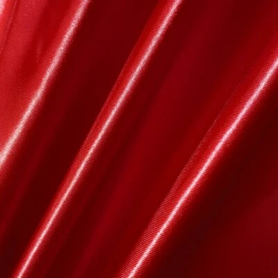 Shiny Bridal Medium CHRISTMAS RED Satin Fabric Charmeuse 60" Shiny by the yard  - Image 1 of 4