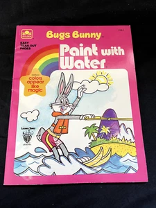 Pintura Bugs Bunny 1980 vintage con libro dorado agua SIN USAR - Imagen 1 de 8