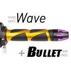 Kiwav Motorcycle Wave Grips Gold With Bullet Bar Ends Purple/Black