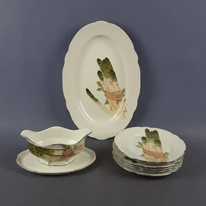 Servizio Piatti Per Asparagi Porcellana Verbano Laveno E KPM Vintage 1980 - Foto 1 di 16