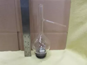 Corning Pyrex No. 4900 Destillierkolben mit rundem Boden 250 ml, NOS, 4034107740, M2 - Bild 1 von 4
