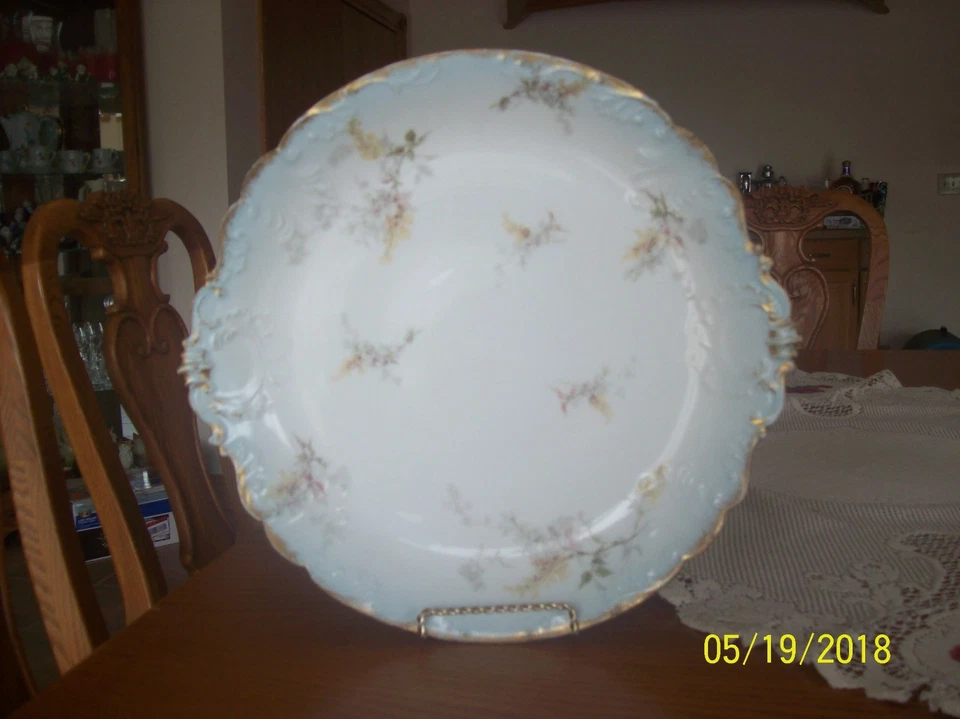  Plato grande antiguo de porcelana floral de porcelana France Limoges CFH GDM Foto 1 de 4