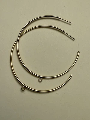 14 kt gold filled 45.0mm 3/4 hoop post earrings with ring 1pr - Image 1 of 4