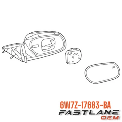 2004-2008 FORD CROWN VICTORIA FR LH REAR VIEW OUTER MIRROR NEW OEM 6W7Z-17683-BA - Image 1 of 4